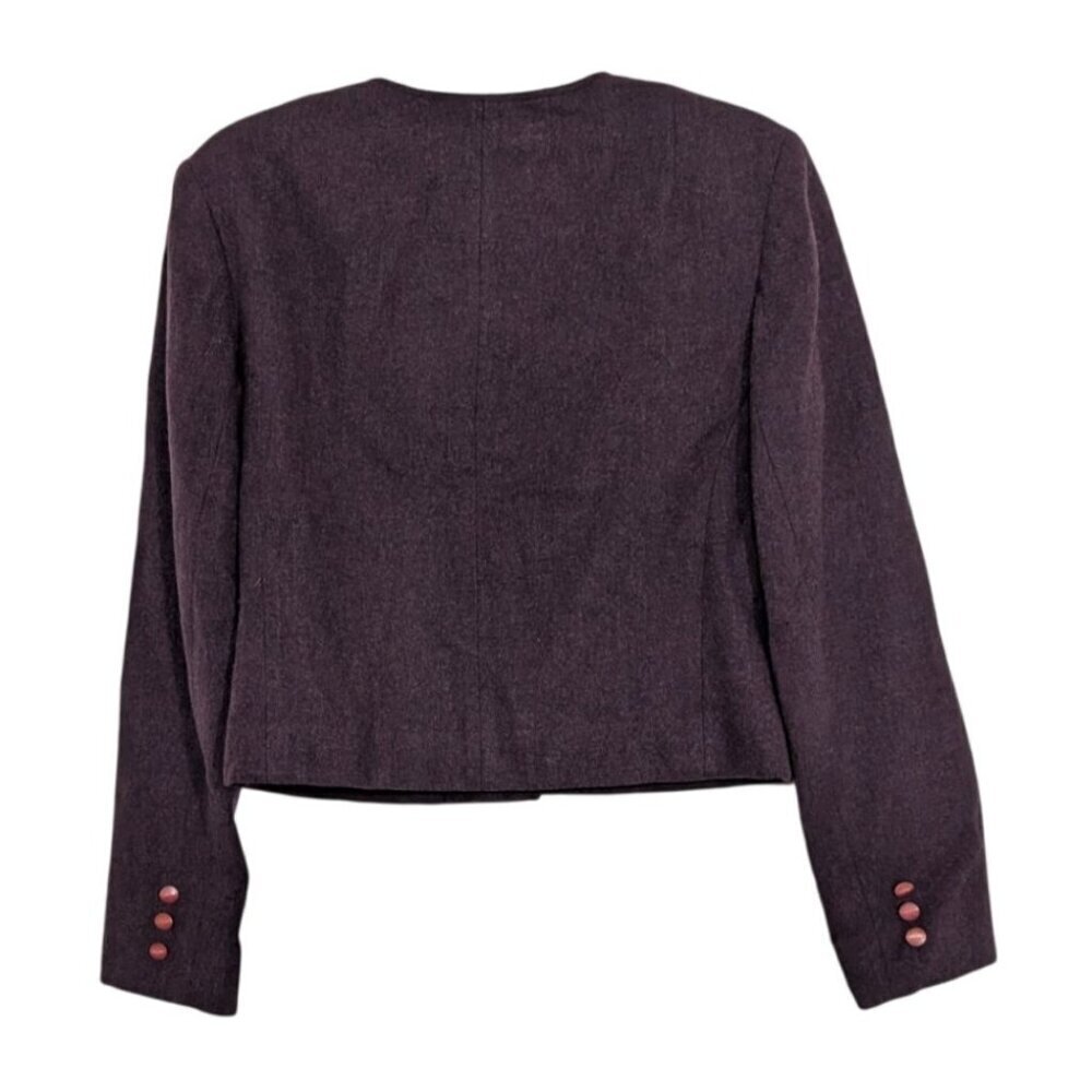 Vintage Pendleton Wool Cardigan Womens Size 6 Purple Lined Button Front Jacket - Picture 7 of 11